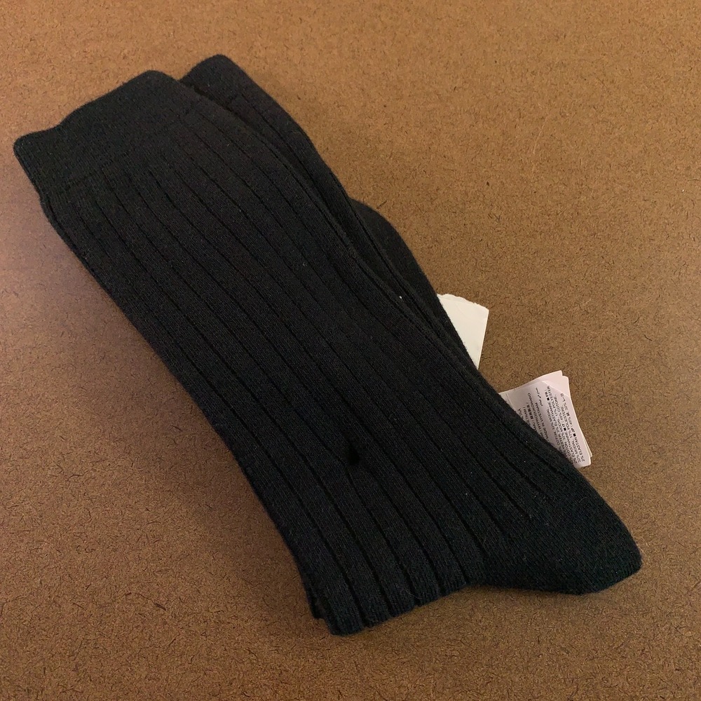 Gap Mens S/M Shoe Size 7-8 True Black Cotton Blend Dress Socks 1 Pair NWT